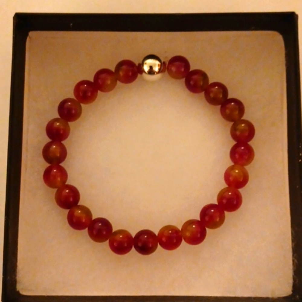 Rose Gold Malaysian Jade Stone Bracelet